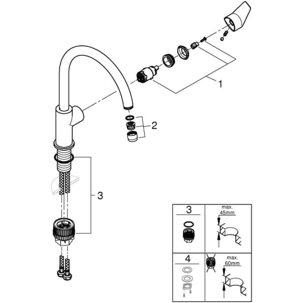 Grohe faznova kitchen mixer