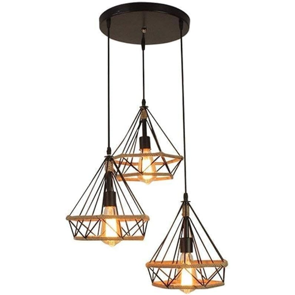 Creative Design Hanging Lamp FazNova Hemp Rope Chandelier| Rustic & Eco-Friendly Lighting for Unique Interiors