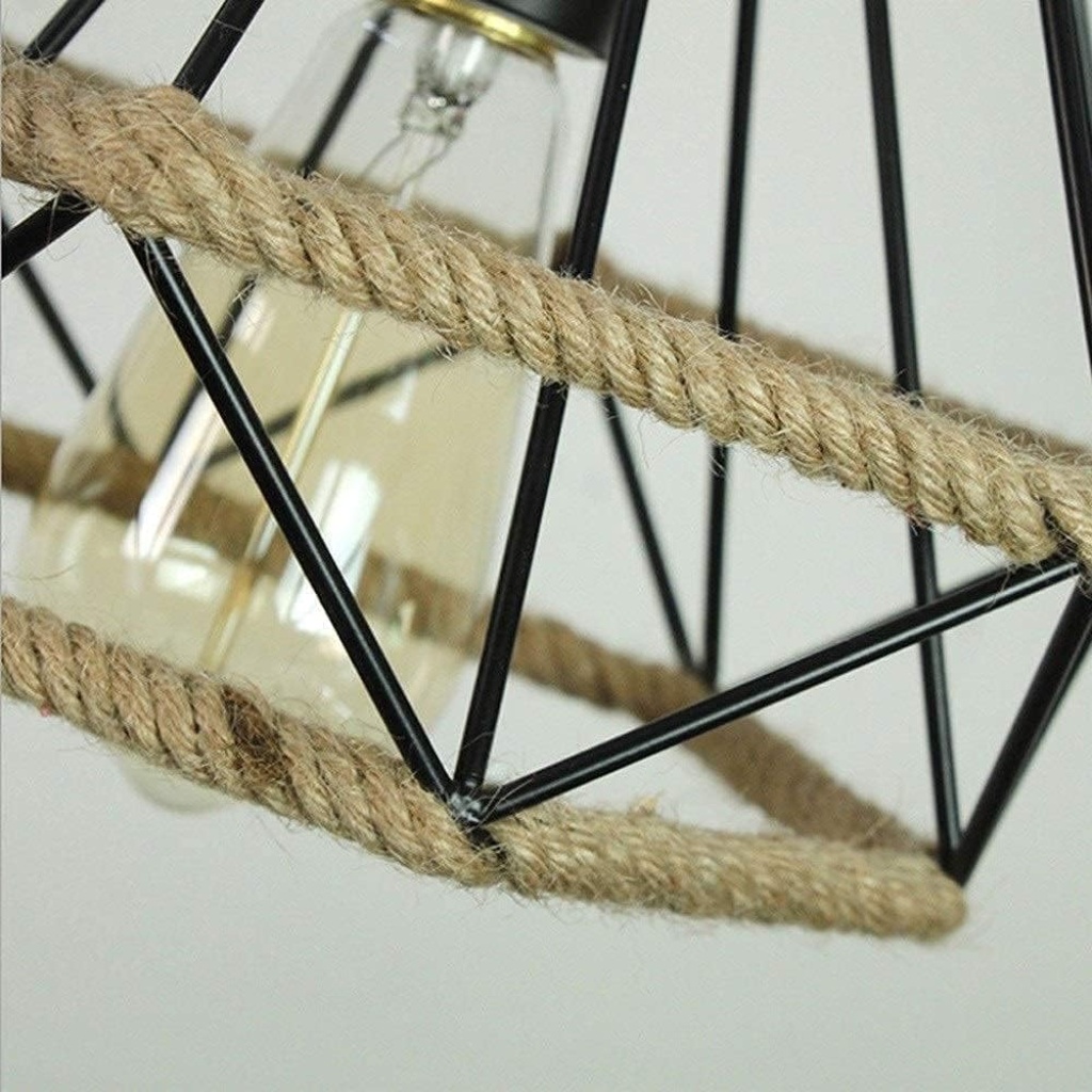 Creative Design Hanging Lamp FazNova Hemp Rope Chandelier| Rustic & Eco-Friendly Lighting for Unique Interiors