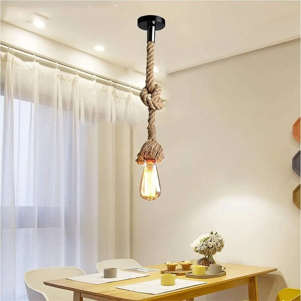 FazNova Hemp Rope Chandelier| Rustic & Eco-Friendly Lighting for Unique Interiors