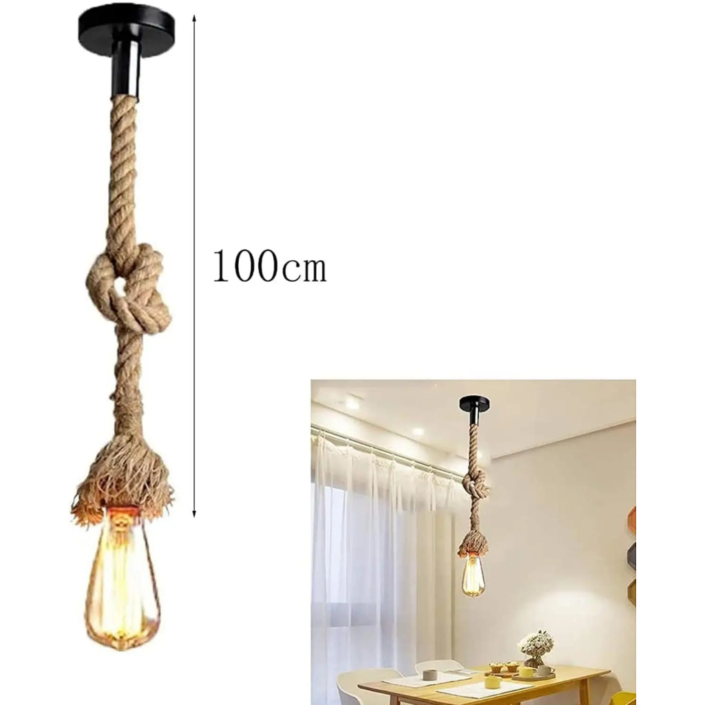 FazNova Hemp Rope Chandelier| Rustic & Eco-Friendly Lighting for Unique Interiors