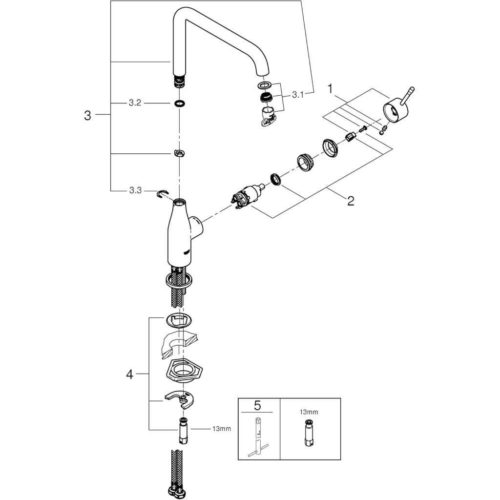 Grohe faznova kitchen mixer