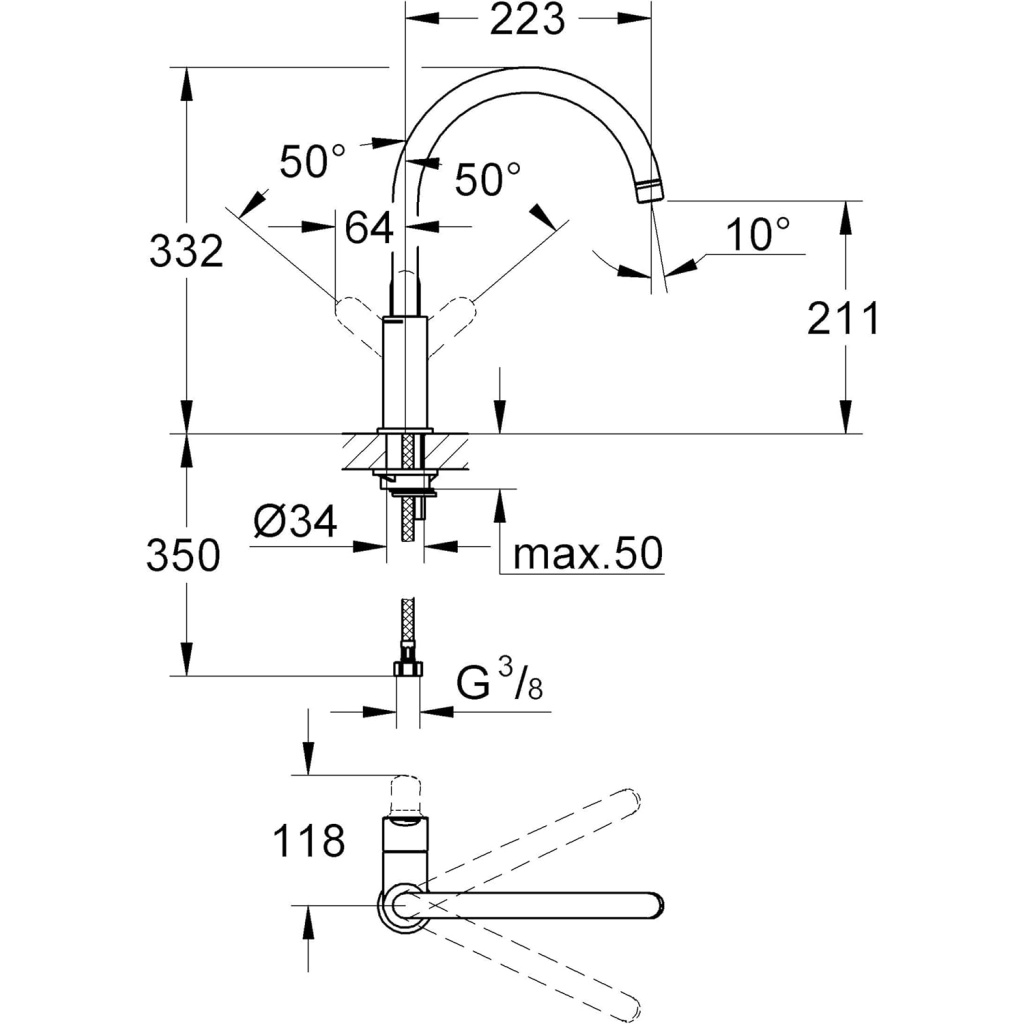 Grohe faznova kitchen mixer