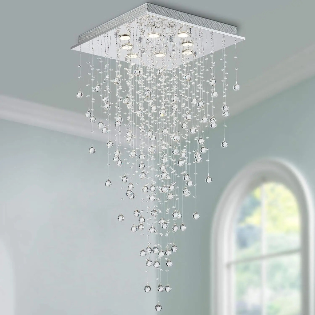 Crystal Square Raindrop Chandelier