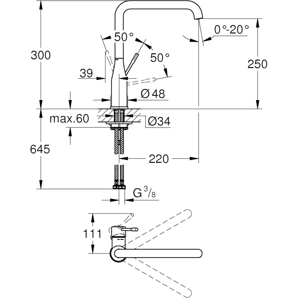 Grohe faznova kitchen mixer