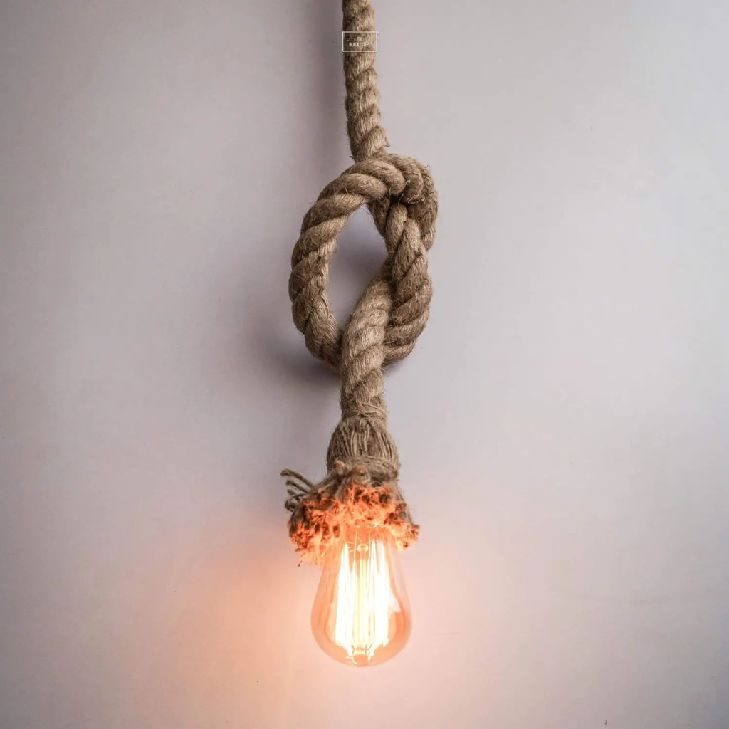 FazNova Hemp Rope Chandelier| Rustic & Eco-Friendly Lighting for Unique Interiors