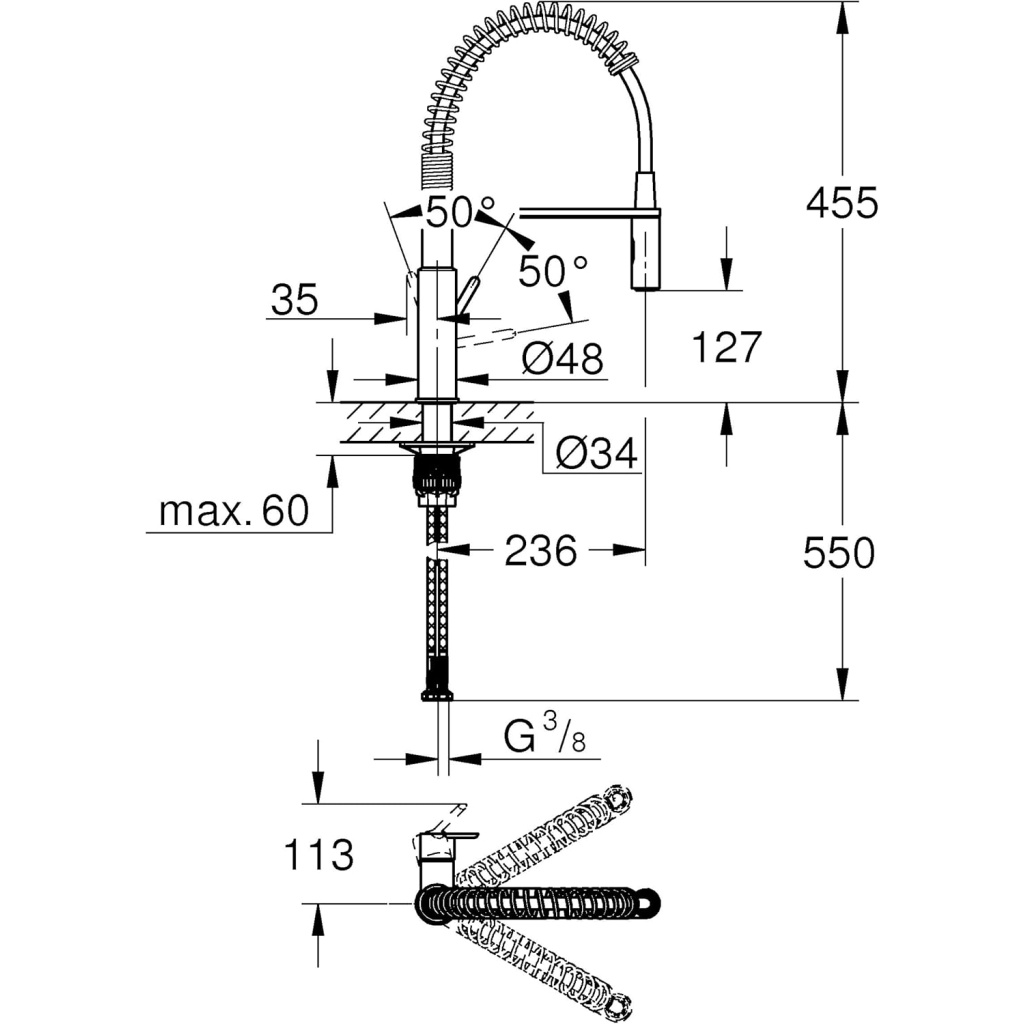 Grohe faznova kitchen mixer