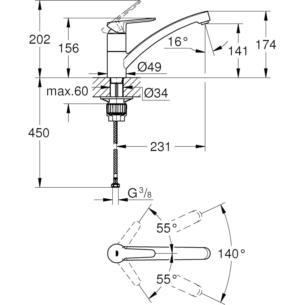 Grohe faznova kitchen mixer