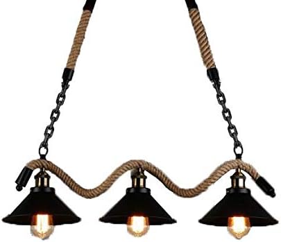 3-Light Pendant Chandelier FazNova Hemp Rope Chandelier| Rustic & Eco-Friendly Lighting for Unique Interiors