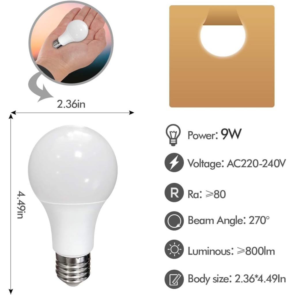 4 Bright LED Bulbs | LED Wall Light | Modern & Energy-Efficient Lighting for Indoor & Outdoor Spaces