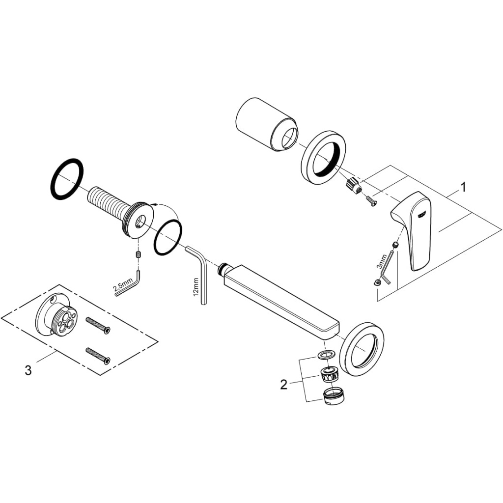 GROHE BauFlow 2-Hole Basin Mixer | Chrome | 20287000