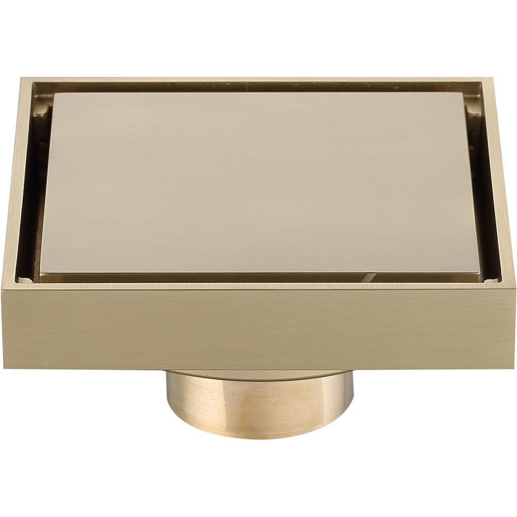 Fashion Home 4-Inch Brushed Gold Linear Tiles Drain | Durable & Efficient Water Drainage Solution for Floors