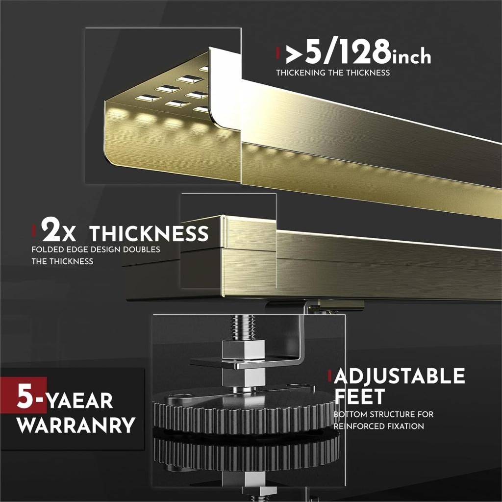 WEBANG 24-Inch Shower Linear Gold Drain