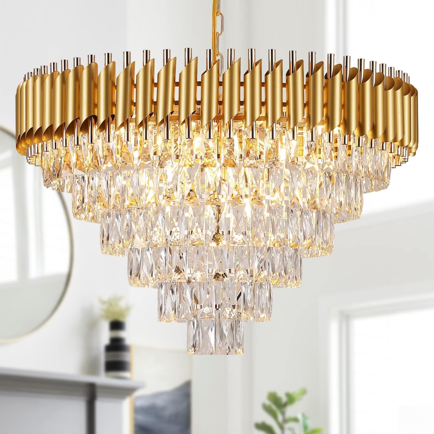 Faznova’s Extra-large Gold Crystal Chandelier